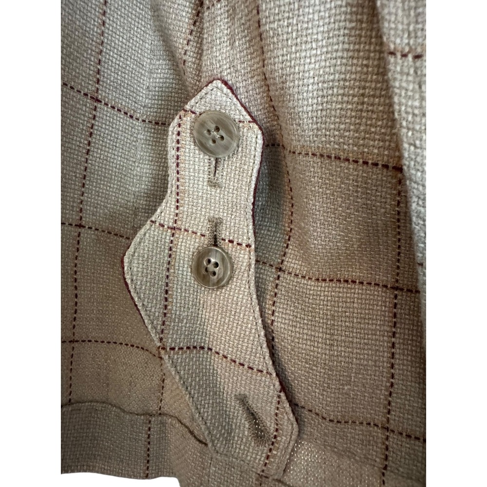 LBM 1911 Beige Checker Casual Men's Coat Summer Jacket Light Fabric Tailored - Picture 9 of 14